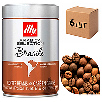 Ящик кави в зернах illy Monoarabica Brazil 250гр (у ящику 6шт)