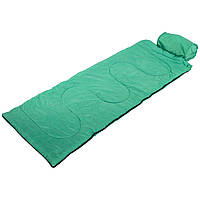 Спальник спальный мешок одеяло с подголовником (195 x 70 см) зеленый SY-4840