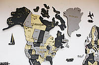 Многослойная деревянная карта мира на стену 150x90 см, Pure