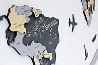 Многослойная деревянная карта мира на стену 150x90 см, Primary