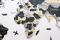 Многослойная деревянная карта мира на стену 150x90 см, Top 2