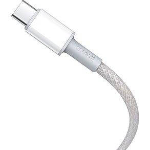 Кабель Baseus High Density Braided Fast Charging Cable Type-C to Type-C 100W 1m CATGD-02 White, фото 2