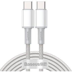 Кабель Baseus High Density Braided Fast Charging Cable Type-C to Type-C 100W 1m CATGD-02 White