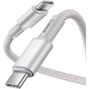 Кабель Baseus High Density Braided Fast Charging Cable Type-C to Type-C 100W 1m CATGD-02 White, фото 3