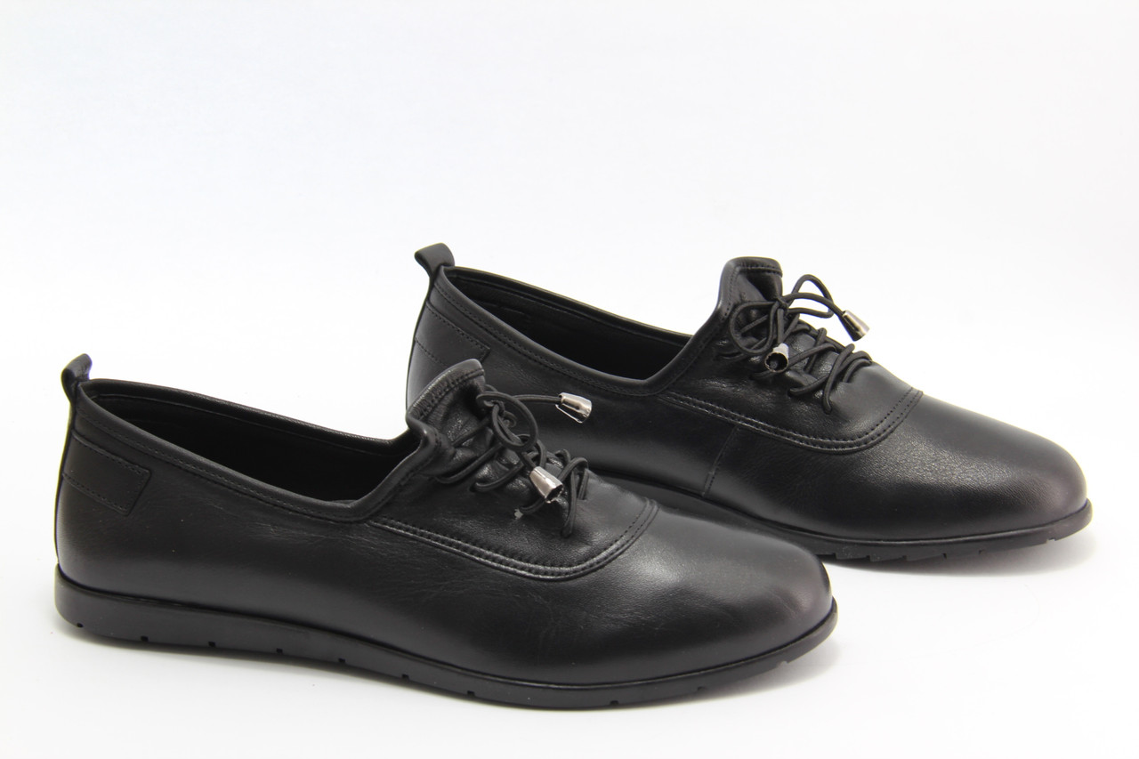 Мокасини жіночі Aras Shoes 408-408-black чорні на низькому ходу