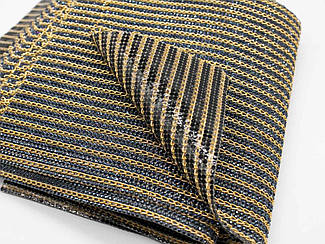 Полотно стразове "золото на сірому" тканина зі стразами на силіконовій основі 24х40см