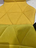 Обідній стілець GREG Грег жовтий оксамит на букових ногах, фото 2