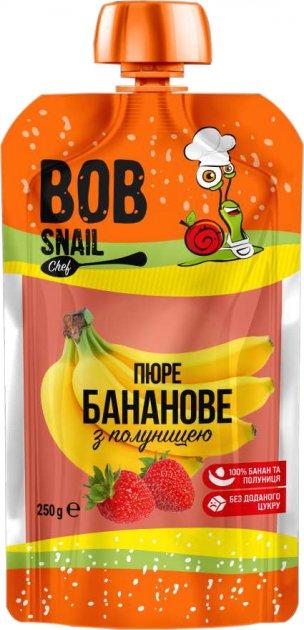 Пюре фрукт.Банан або Яблуко-Полуниця пастериз 250 гр., фото 1