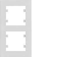 Рамка 2-местная вертикальная Hager Lumina WL5620 белая (для розеток и выключателей)