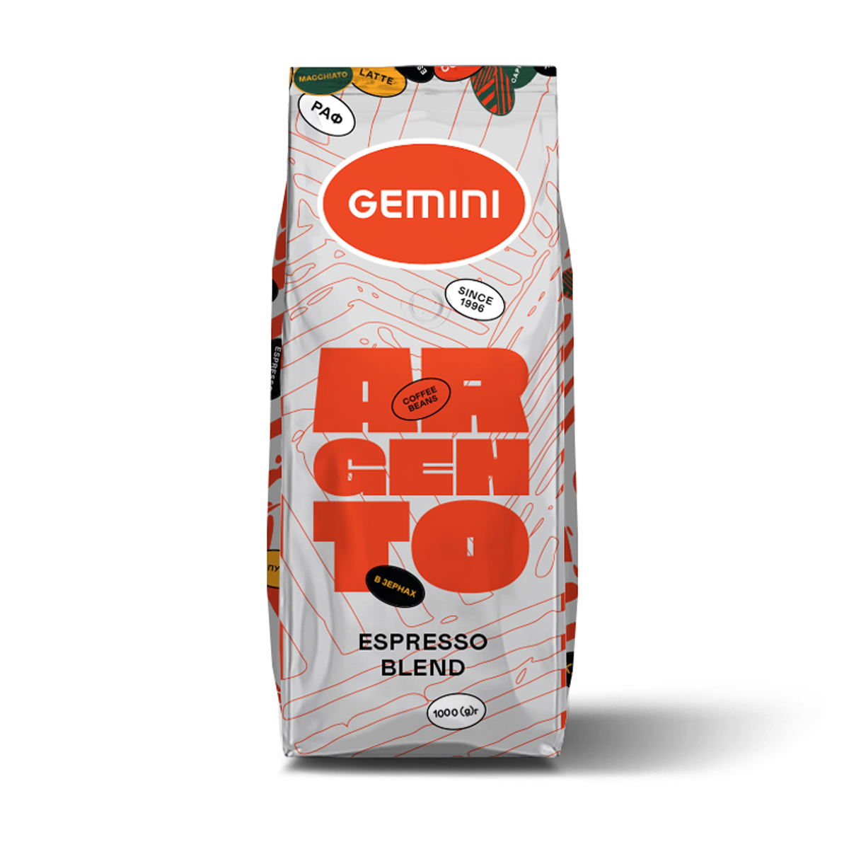 Кава в зернах Espresso Blend Gemini Argento 1кг Україна