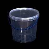 Відро 1 л кругле з ручкою прозоре, фото 2