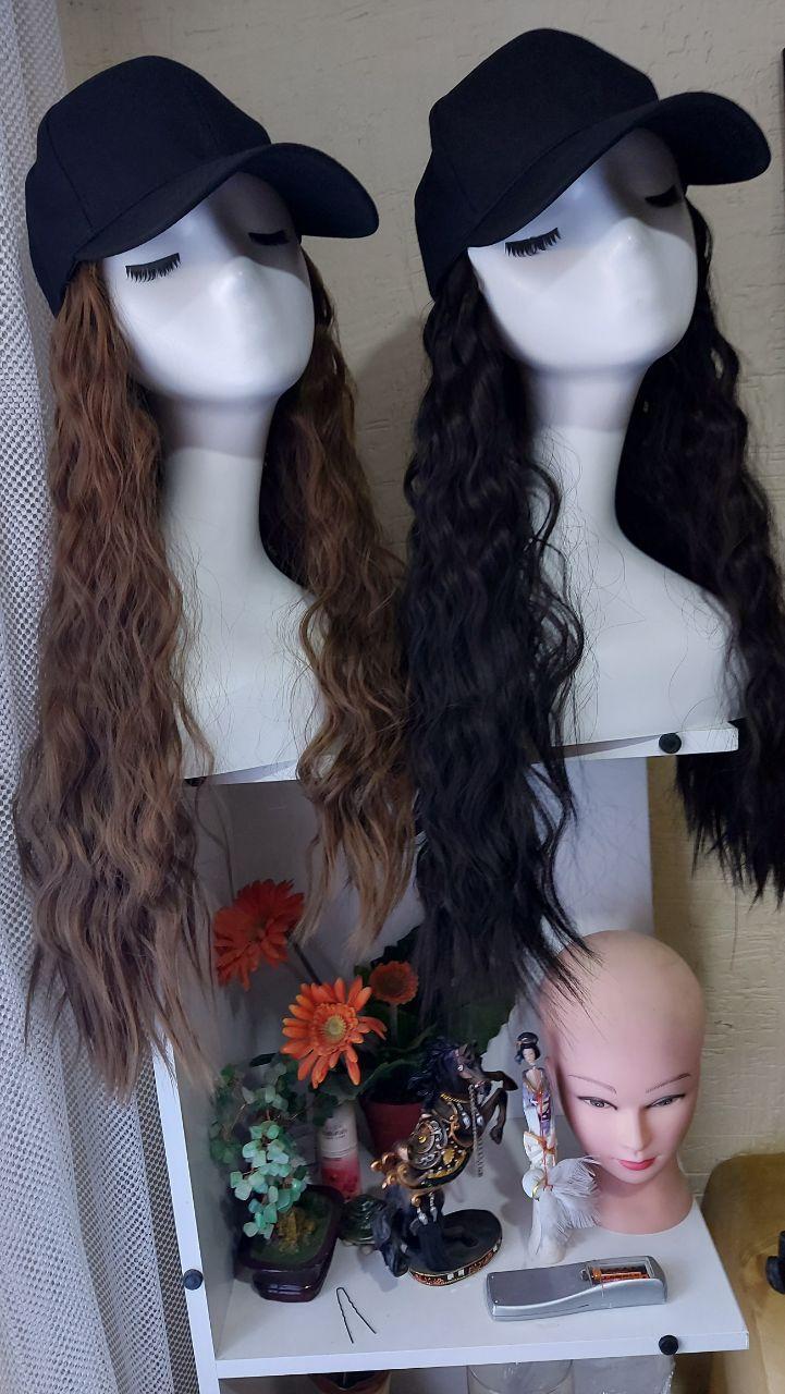 Кепка с Волосами.Термо Волосы,60 См. Белая и Черная Кепка с Чёрными ...