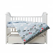 Змінна дитяча постільна білизна 3 елементи Unicorn,  blue, голубий