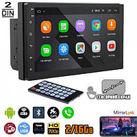 Автомагнитола Android 11 с сенсорным 7 дюймовым экраном, 2-DIN GPS/MP5/FM/USB/microSD