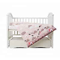 Сменное детское постельное белье 3 элемента Unicorn, powder pink, пудра