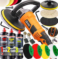 Полірувальна машинка RIPPER M80498 2,4KW + 4 насадки + полірувальна паста MENZERNA