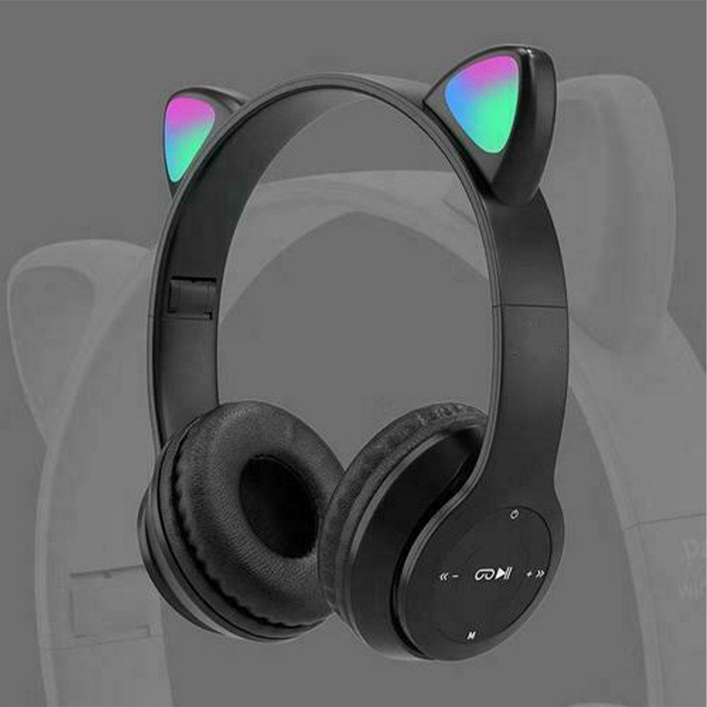 Бездротові Bluetooth-навушники P47 з котячими вушками та LED-підсвіткою