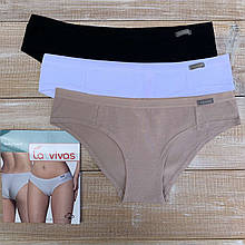 Трусики жіночі La Vivas 20312 бавовняні сліпи, колір Білий + Чорний, розмір L