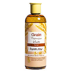 Тонер для обличчя зволожувальний FarmStay Grain premium white з екстрактом пшениці 350 мл