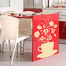 Інтер'єрна вінілова наклейка для кав'ярні Аромати кави (чашка кави, квіти), фото 5