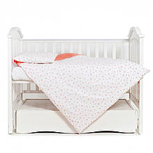 Змінне постільне для дівчинки 3 елементи Romantic , Серця корал, білий / рожевий