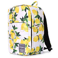 Рюкзак для ручной клади Poolparty HUB - Ryanair/Wizz Air/МАУ принт с лимонами 20л (hub-lemons)