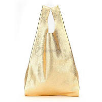 Женская кожаная сумка POOLPARTY Tote Золотистый (leather-tote-gold)