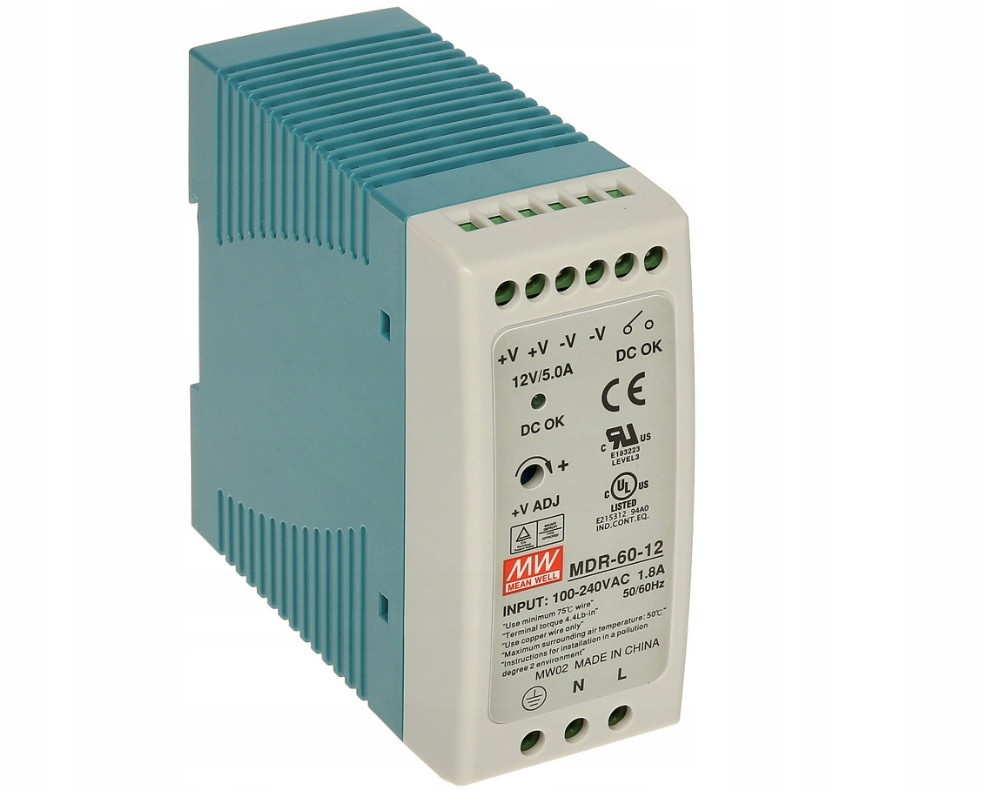 Блок живлення на DIN-рейку Mean Well MDR-60-12 60Вт 12В
