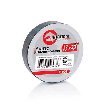 Стрічка ізоляційна 0,15 мм x 17 мм x 20 м чорна INTERTOOL IT-0021