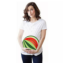 Футболка з принтом для вагітних "Кавун"