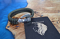 Браслет із Секірою ручного лиття з бронзи, посрібленої бронзи та срібла плетіння Змійка + брелок у подарунок