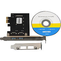 Плата расширения Frime (ECF-PCIEtoUSB006.LP) PCI-E to USB3.0 (2 порти) 3A/порт+19pin NEC720201