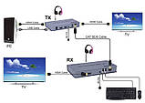 Подовжувач HDMI сигналу PowerPlant HDMI 4K/30hz, до 120 м, через CAT5E/6 (HDES120-KVM) (CA912933), фото 4