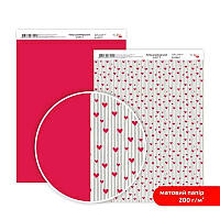 Дизайнерская бумага двухсторонняя ROSA TALENT Love №5 Матовая (5318053), Рожевий
