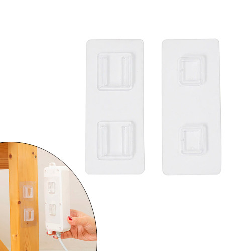 Тримач кріплення настінний 6x14см клейкий 5шт, гачок подвійний невидимка, фото 1