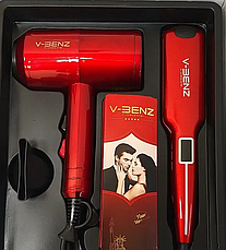 Фен та прасочка вирівнювач для волосся V-Benz V0808 багатофункціональний набір для укладання, фото 2