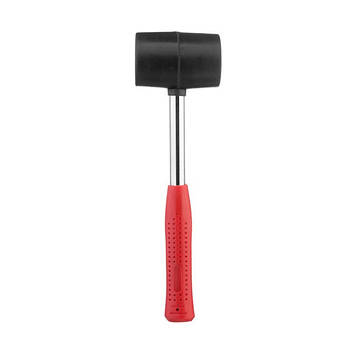 Киянка гумова 450 г, 65 мм, чорна гума, металік. ручка INTERTOOL HT-0231