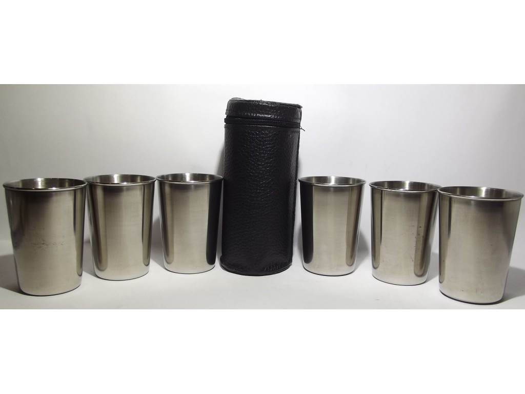 6 шт набір металевих склянок. 150 мл в чехлі