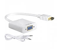 Адаптер Vention HDMI - VGA (M/F), 0.1 м, White (YT-C-HDMI(M)/VGA(F)+AUX-W/08632)