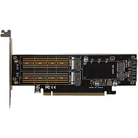 Контроллер Frime (ECF-PCIEtoSSD009.LP) PCI-E-2хM.2 (B&M Key)+1хmSATA