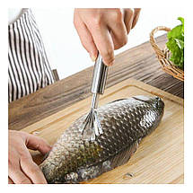 Рибочистка KitchenWare 3 в 1 нержавіюча сталь, фото 4