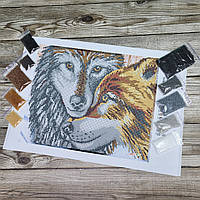 3536 Волчья пара, набор для вышивки бисером картины
