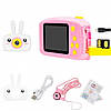 Дитячий фотоапарат цифровий Smart Kids Full HD 1080P 20MP Зайчик | Дитяча фотокамера біла, фото 5