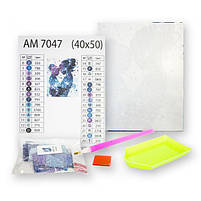 Алмазна мозаїка Біла грація 40х50 Идейка (AMO7139), фото 3