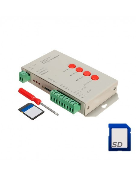 RGB SPI контроллер T-1000S с поддержкой DMX, DMX 512, WS2811, WS2801, WS2812B, 15 A, SD-карта для LED лент - фото 4 - id-p1644308729