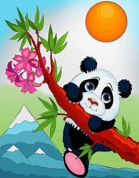 Розпис по полотні - Озорна панда