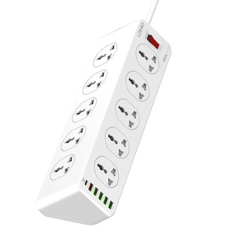 Сетевой удлинитель фильтр 10 розеток + 5 USB + 1 Type-c LDNIO SC10610 ...