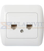 Розетка e.install.stand.819С2 комп'ютерна подвійна Standard Cer, E.NEXT (s035016)