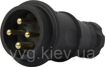 Силова вилка переносна каучукова e.plug.rubber.060.16, 4п., 16 А, E.NEXT (s9100035)