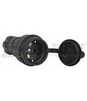 Розетка переносна з кришкою каучукова e.socket.rubber.029.16, з з/к, 16А, E.NEXT (s9100024)